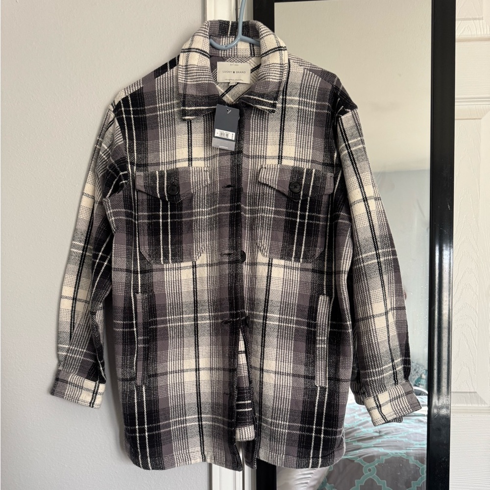 ❤️❤️NWT LUCKY Plaid Over-sized Shacket size S